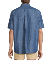 Roundtree & Yorke Short Sleeve Clip Dobby Sport Shirt