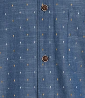 Roundtree & Yorke Short Sleeve Clip Dobby Sport Shirt