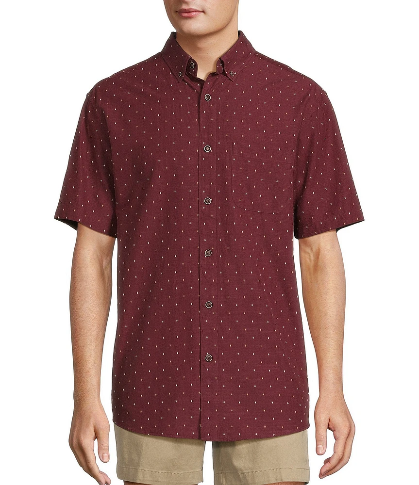 Roundtree & Yorke Short Sleeve Clip Dobby Sport Shirt