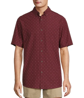 Roundtree & Yorke Short Sleeve Clip Dobby Sport Shirt