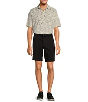 Roundtree & Yorke Short Sleeve Conversational Desert Cactus Print Slub Polo Shirt