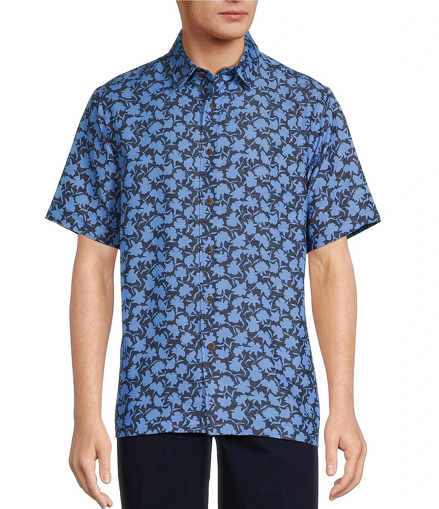 Roundtree & Yorke Short Sleeve Floral Print Sport Shirt