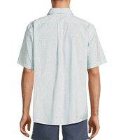 Roundtree & Yorke Short Sleeve Geo Print Poplin Sport Shirt