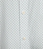 Roundtree & Yorke Short Sleeve Geo Print Poplin Sport Shirt