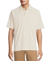 Roundtree & Yorke Short Sleeve Jacquard Terry Polo Shirt