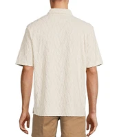 Roundtree & Yorke Short Sleeve Jacquard Terry Polo Shirt