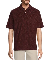 Roundtree & Yorke Short Sleeve Jacquard Terry Polo Shirt