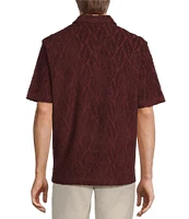 Roundtree & Yorke Short Sleeve Jacquard Terry Polo Shirt