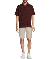 Roundtree & Yorke Short Sleeve Jacquard Terry Polo Shirt