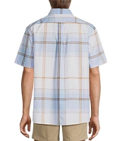 Roundtree & Yorke Short Sleeve Plaid Oxford Sport Shirt