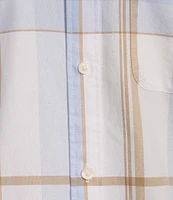 Roundtree & Yorke Short Sleeve Plaid Oxford Sport Shirt