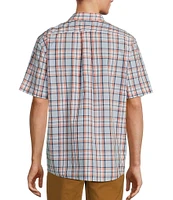 Roundtree & Yorke Short Sleeve Large Plaid Poplin Sport Shirt