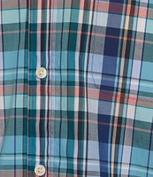 Roundtree & Yorke Short Sleeve Large Plaid Poplin Sport Shirt