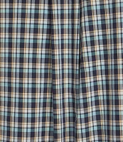 Roundtree & Yorke Short Sleeve Mini Multi-Plaid Poplin Sport Shirt
