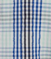 Roundtree & Yorke Short Sleeve Medium Plaid Seersucker Sport Shirt