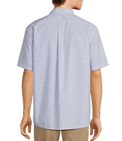 Roundtree & Yorke Short Sleeve Mini Check Poplin Sport Shirt