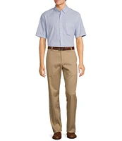 Roundtree & Yorke Short Sleeve Mini Check Poplin Sport Shirt