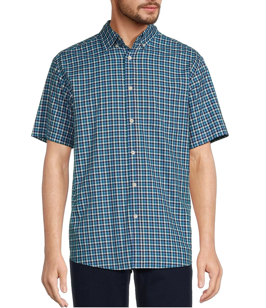 Roundtree & Yorke Short Sleeve Check Oxford Sport Shirt