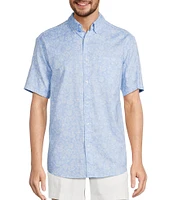 Roundtree & Yorke Short Sleeve Paisley Print Oxford Sport Shirt