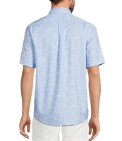 Roundtree & Yorke Short Sleeve Paisley Print Oxford Sport Shirt