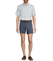 Roundtree & Yorke Short Sleeve Paisley Print Oxford Sport Shirt