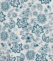 Roundtree & Yorke Short Sleeve Paisley Print Oxford Sport Shirt