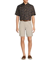 Roundtree & Yorke Short Sleeve Paisley Print Oxford Sport Shirt