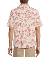 Roundtree & Yorke Short Sleeve Palm Print Coatfront Shirt