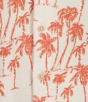 Roundtree & Yorke Short Sleeve Palm Print Coatfront Shirt