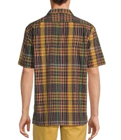 Roundtree & Yorke Short Sleeve Plaid Camp Sport Shirt