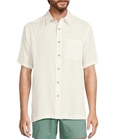 Roundtree & Yorke Short Sleeve Ribstop Solid Sport Shirt