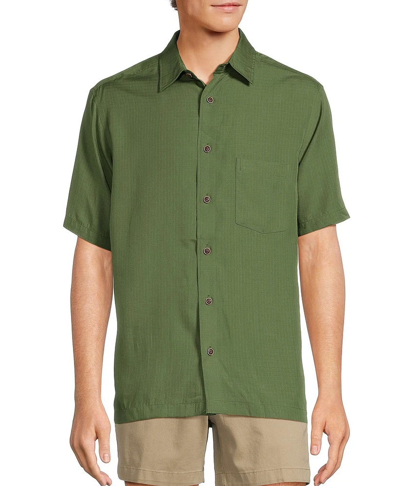 Roundtree & Yorke Short Sleeve Ribstop Solid Sport Shirt