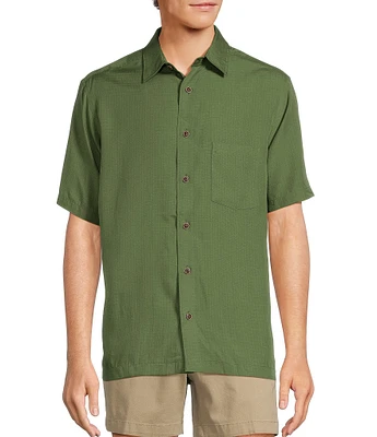 Roundtree & Yorke Short Sleeve Ribstop Solid Sport Shirt