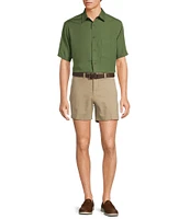 Roundtree & Yorke Short Sleeve Ribstop Solid Sport Shirt