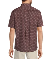 Roundtree & Yorke Short Sleeve Slub Dot Tile Sport Shirt