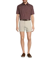 Roundtree & Yorke Short Sleeve Slub Dot Tile Sport Shirt