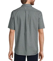Roundtree & Yorke Short Sleeve Slub Geo Print Sport Shirt