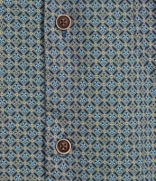 Roundtree & Yorke Short Sleeve Slub Geo Print Sport Shirt
