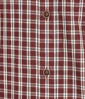 Roundtree & Yorke Short Sleeve Slub Large Plaid Sport Shirt