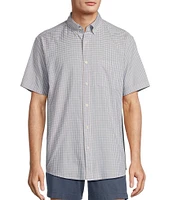 Roundtree & Yorke Short Sleeve Small Check Oxford Sport Shirt