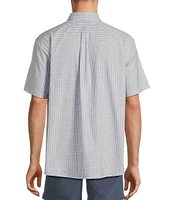 Roundtree & Yorke Short Sleeve Small Check Oxford Sport Shirt