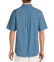 Roundtree & Yorke Short Sleeve Small Check Poplin Sport Shirt