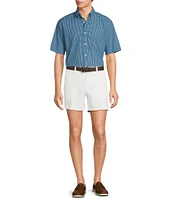 Roundtree & Yorke Short Sleeve Small Check Poplin Sport Shirt