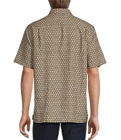 Roundtree & Yorke Short Sleeve Small Geometric Print Sport Shirt