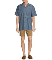 Roundtree & Yorke Short Sleeve Solid Chambray Sport Shirt