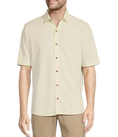 Roundtree & Yorke Short Sleeve Solid Coatfront Shirt