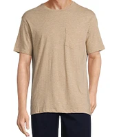 Roundtree & Yorke Short Sleeve Solid Heathered Pocket Crew T-Shirt