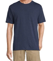 Roundtree & Yorke Short Sleeve Solid Heathered Pocket Crew T-Shirt