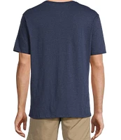 Roundtree & Yorke Short Sleeve Solid Heathered Pocket Crew T-Shirt