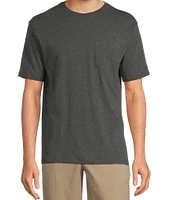 Roundtree & Yorke Short Sleeve Solid Heathered Pocket Crew T-Shirt